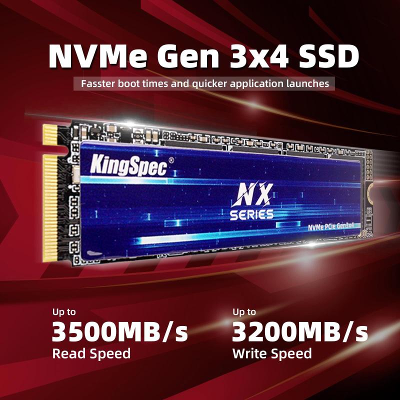内蔵型SSD KingSpec NX SSD 1TB M.2 NVMe 2280 PCIe SSD KingSpec Série NX 1TB NVMe M.2 2280 - Gen3x4 - HD SSD